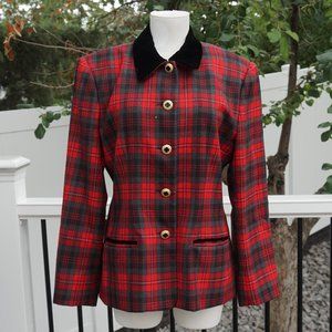 **VINTAGE** Red Plaid 80's Blazer